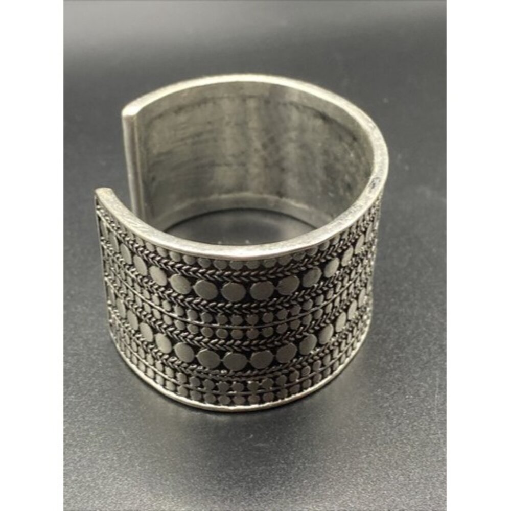 Signed NWOT Bracelet Lucky Brand Silver Tone Multi Row Cuff Western Boho 8" - Picture 7 of 10